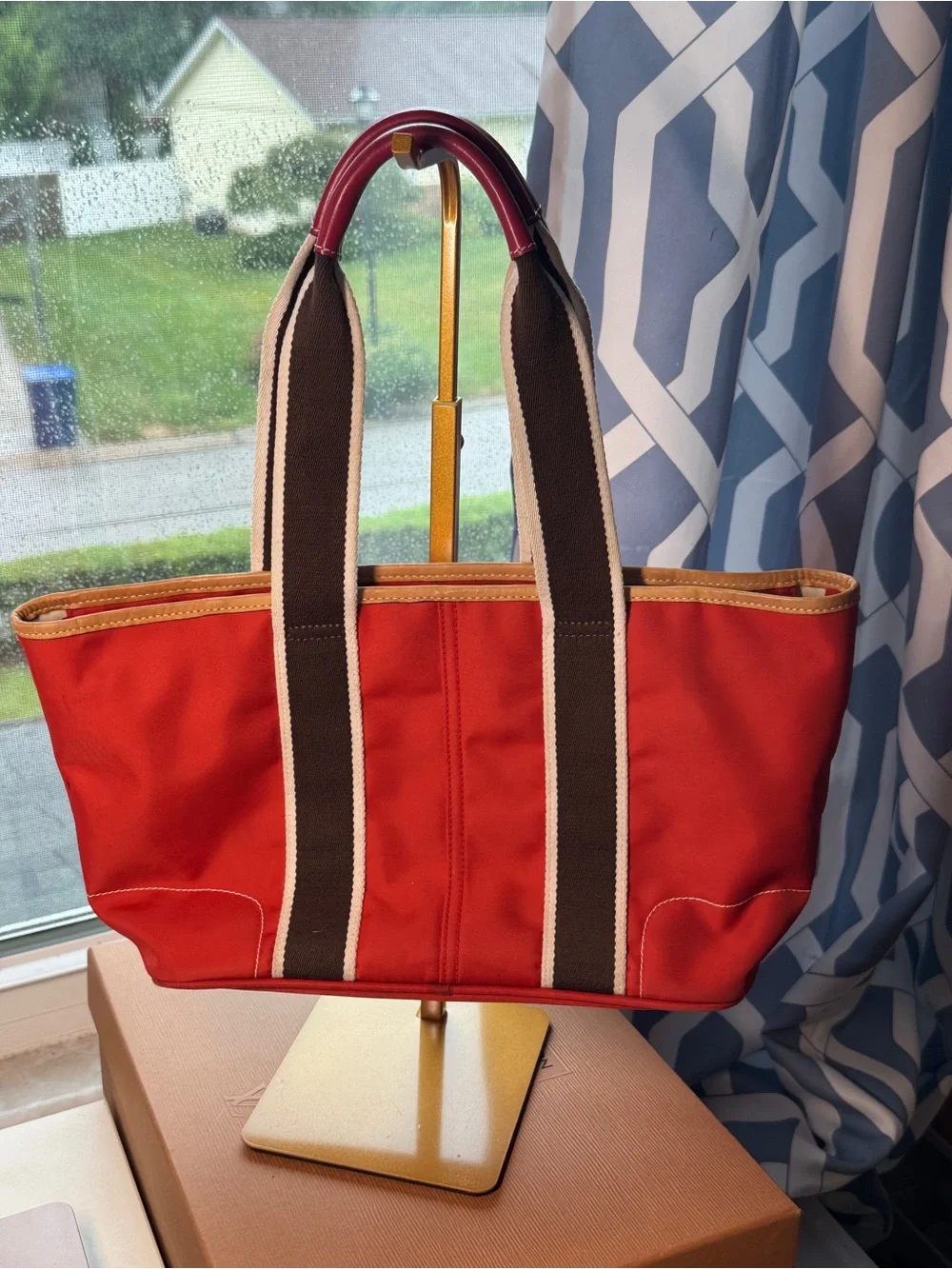 Coach Red and White Signature Print Tote Small Hampton tote 6261